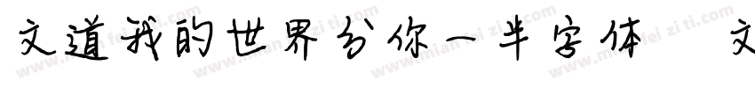 文道我的世界分你一半字体   文道字库字体转换
